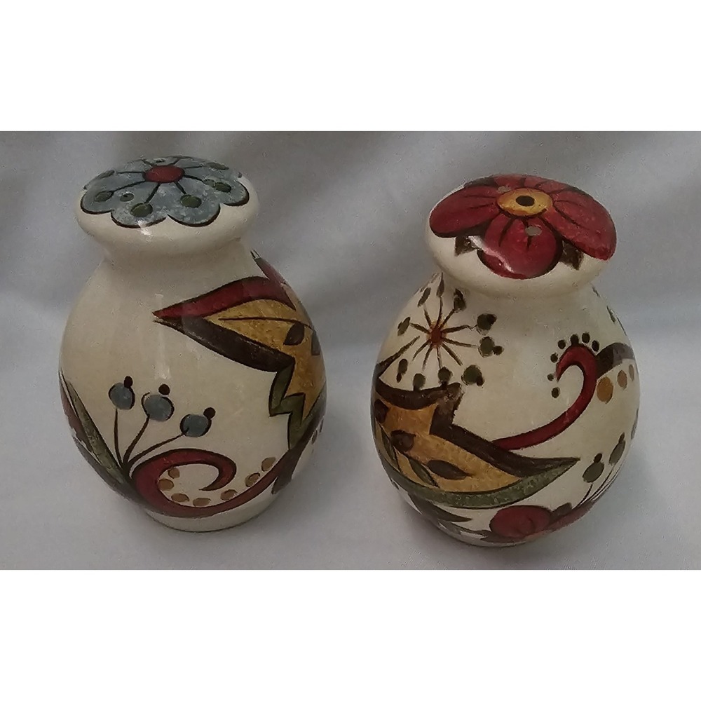 Pier 1 Imports Discontinued Salt & Pepper Shaker Set Carynthum Earthenware - Picture 8 of 15